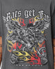 Rats Get Fat Wings Of Fury Vintage T-Shirt Black Dye
