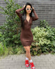 XXIII Women's Inez Long Sleeve Dress Chocolate