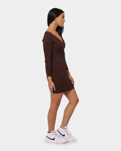 XXIII Women's Inez Long Sleeve Dress Chocolate