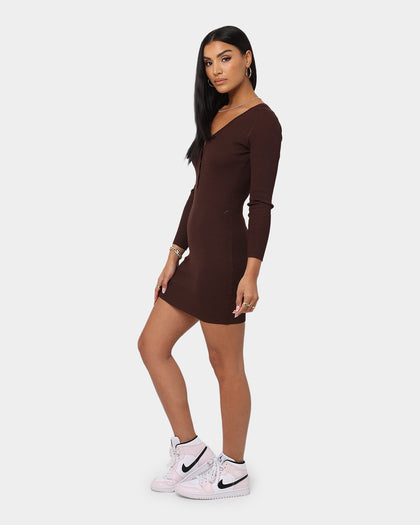 XXIII Women's Inez Long Sleeve Dress Chocolate