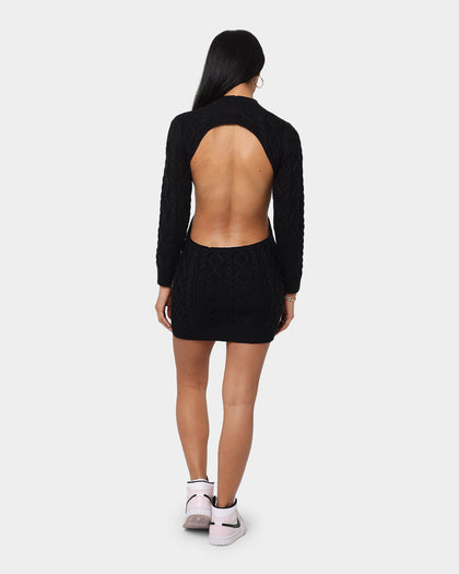 XXIII Women's Melina Knit Long Sleeve Dress Black