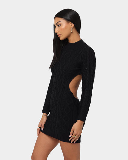 XXIII Women's Melina Knit Long Sleeve Dress Black