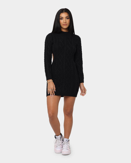 XXIII Women's Melina Knit Long Sleeve Dress Black