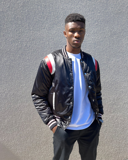 XXIII Cruz Satin Varsity Black