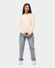 Calvin Klein Women's Shrunken Institutional Crewneck Beige