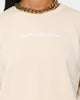 Calvin Klein Women's Shrunken Institutional Crewneck Beige