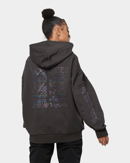 Loiter Dystopian Reflective Hoodie Charcoal