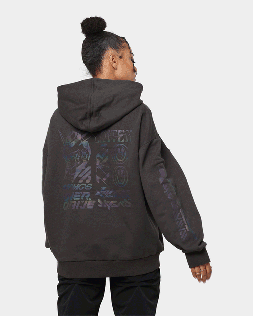 Loiter Dystopian Reflective Hoodie Charcoal