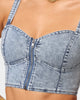 XXIII Women's Denim Corset Top Blue