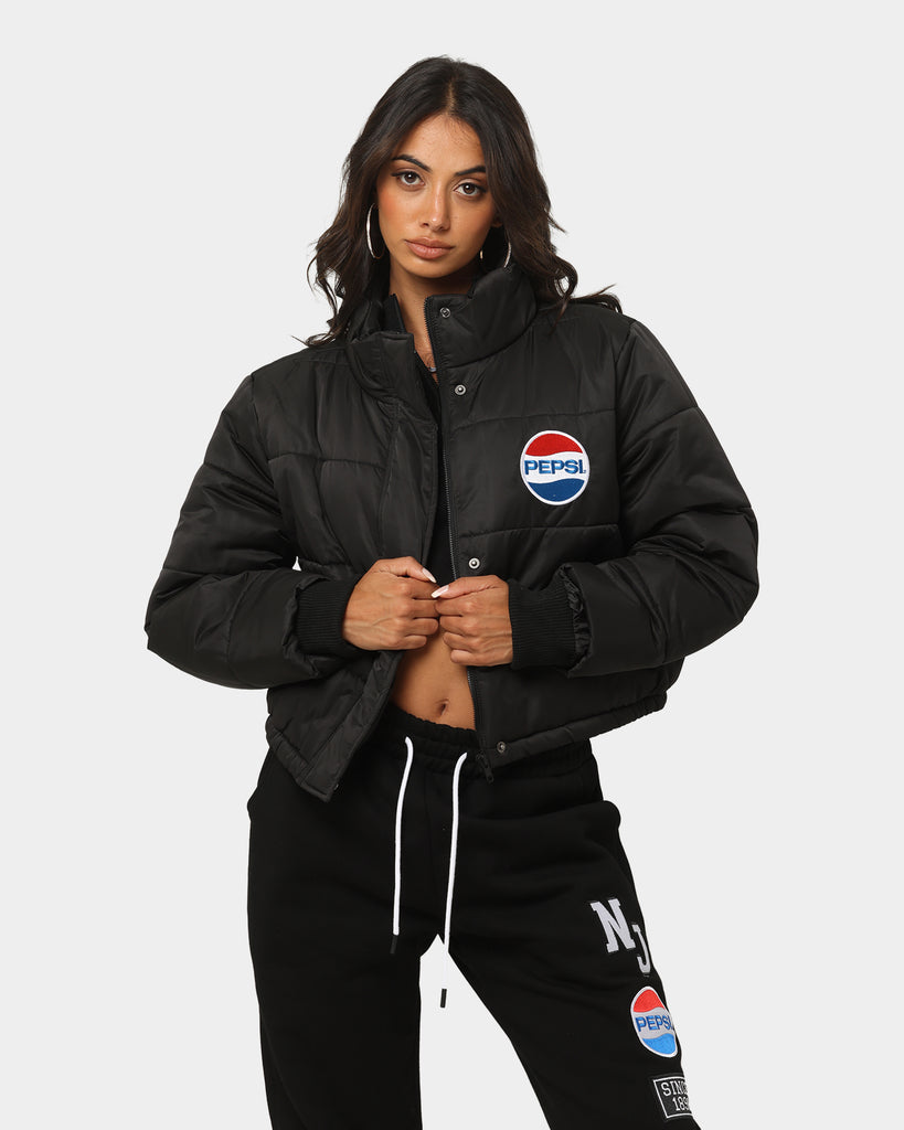 Nana Judy Women's Pepsi Crop Puffa Jacket Black Culture Kings US