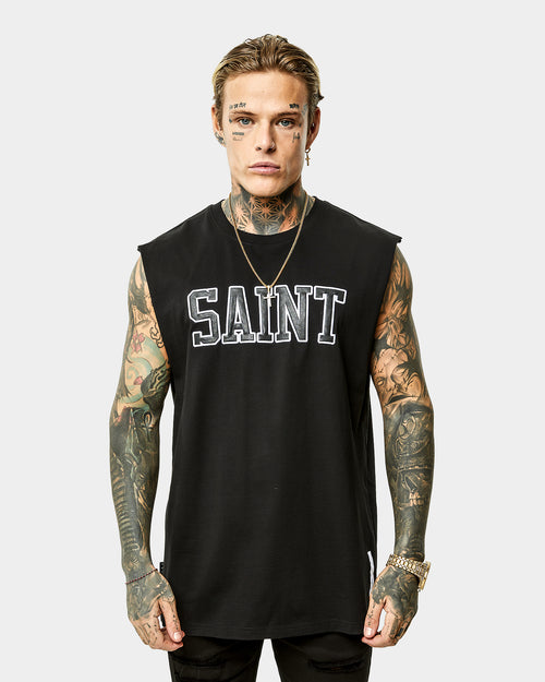 Saint Morta Workshop Oversized Muscle T-Shirt Black/White