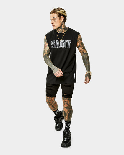 Saint Morta Workshop Oversized Muscle T-Shirt Black/White