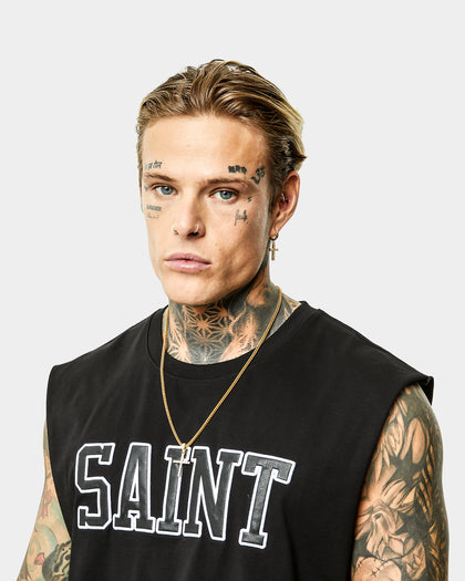 Saint Morta Workshop Oversized Muscle T-Shirt Black/White