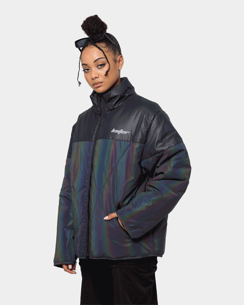 Loiter Split Spectrum Puffer Reflective Jacket Black/Multi 3M