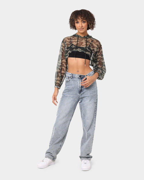 XXIII Women's Tiana Crop Mesh Hoodie Camo