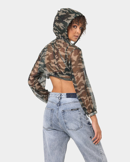 XXIII Women's Tiana Crop Mesh Hoodie Camo