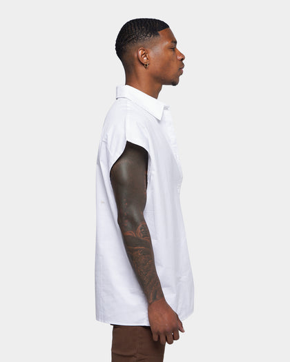 XXIII Bird Muscle Button Up Shirt White