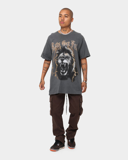 Rats Get Fat Lion Vintage T-Shirt Black Dye