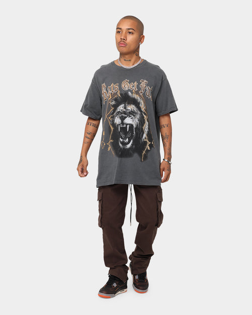 Rats Get Fat Lion Vintage T-Shirt Black Dye