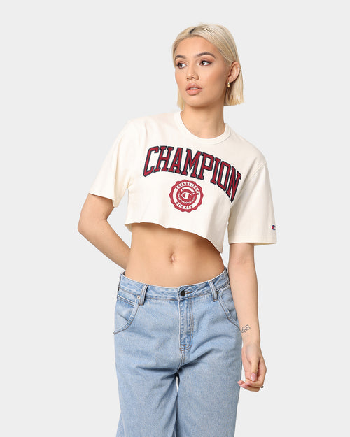 Champion Women's Heritage Archive Crop T-Shirt Chalk White
