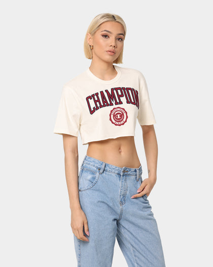 Champion Women's Heritage Archive Crop T-Shirt Chalk White