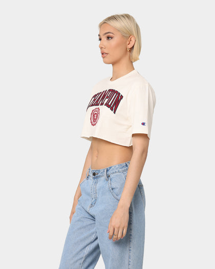 Champion Women's Heritage Archive Crop T-Shirt Chalk White
