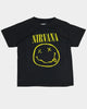 Nirvana Nirvana Kid's Smiley Vintage T-Shirt Black