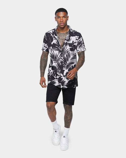 XXIII Lord Silk Short Sleeve Shirt Black/White
