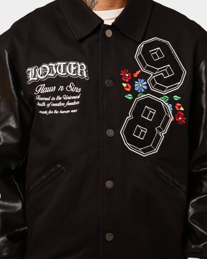 Loiter Flaws Varsity Jacket Black