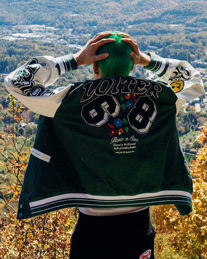 Loiter Flaws Varsity Jacket Green/Off White