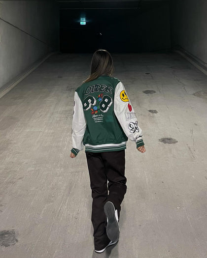 Loiter Flaws Varsity Jacket Green/Off White