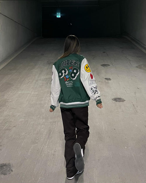 Loiter Flaws Varsity Jacket Green/Off White