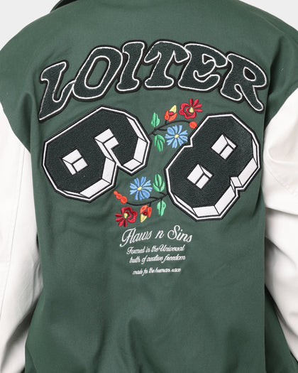 Loiter Flaws Varsity Jacket Green/Off White