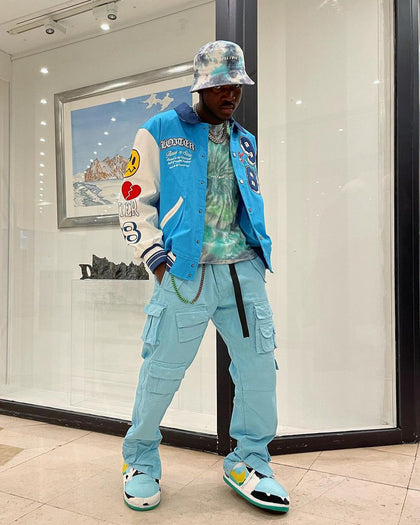 Loiter Flaws Varsity Jacket Blue/Off White