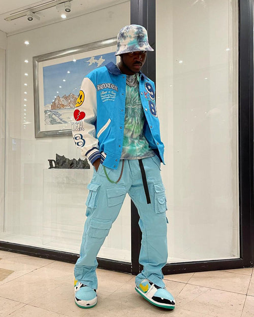 Loiter Flaws Varsity Jacket Blue/Off White