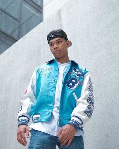 Loiter Flaws Varsity Jacket Blue/Off White