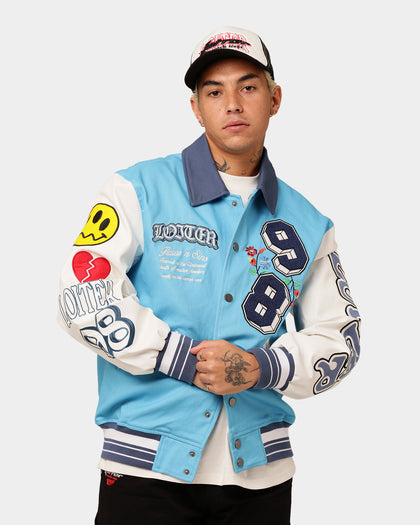Loiter Flaws Varsity Jacket Blue/Off White