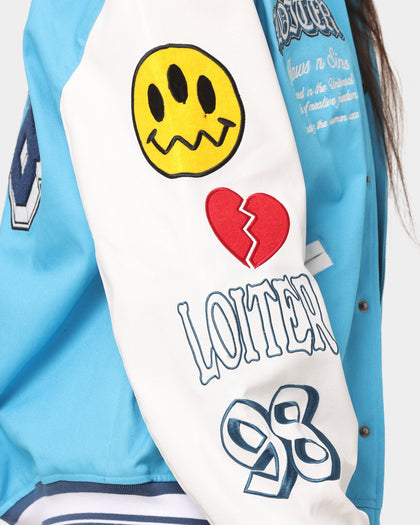 Loiter Flaws Varsity Jacket Blue/Off White