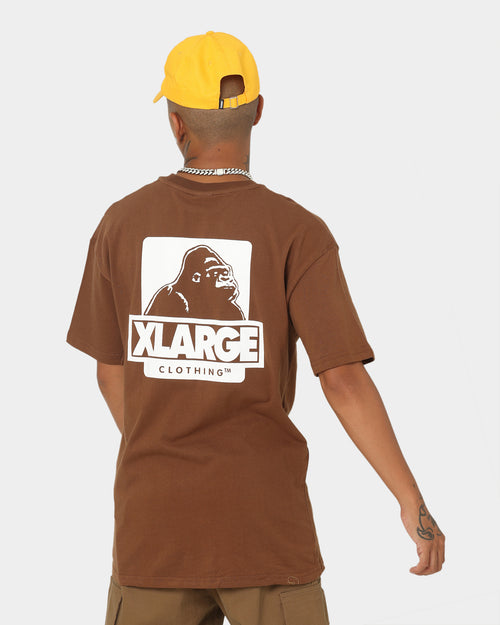 XLARGE 91 Text T-Shirt Brown/White