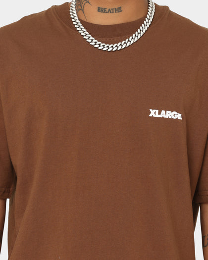 XLARGE 91 Text T-Shirt Brown/White