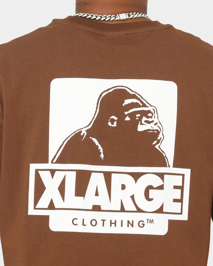 XLARGE 91 Text T-Shirt Brown/White