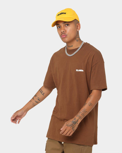 XLARGE 91 Text T-Shirt Brown/White
