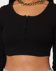 XXIII Women's Adah Rib Long Sleeve Crop Black