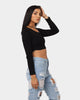 XXIII Women's Adah Rib Long Sleeve Crop Black