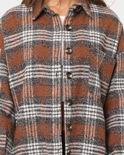 XXIII Women's Chika Flannel Shacket Brown
