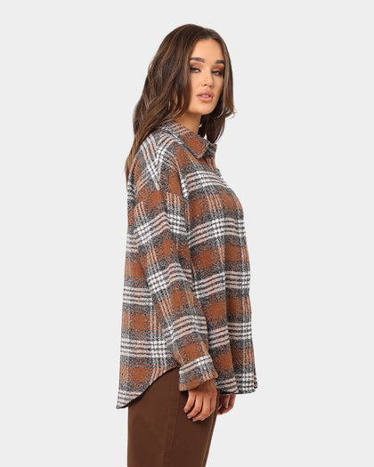 XXIII Women's Chika Flannel Shacket Brown