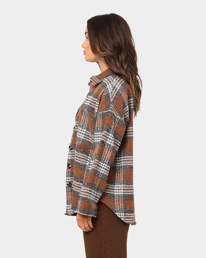 XXIII Women's Chika Flannel Shacket Brown