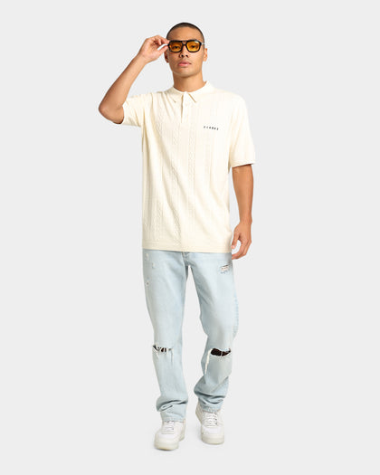 XLARGE Cable Knit Polo Shirt Stone