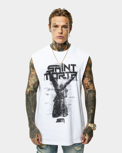 Saint Morta Angel Of Death Vintage Muscle T-Shirt White