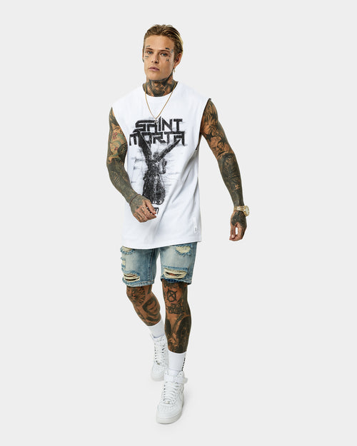 Saint Morta Angel Of Death Vintage Muscle T-Shirt White